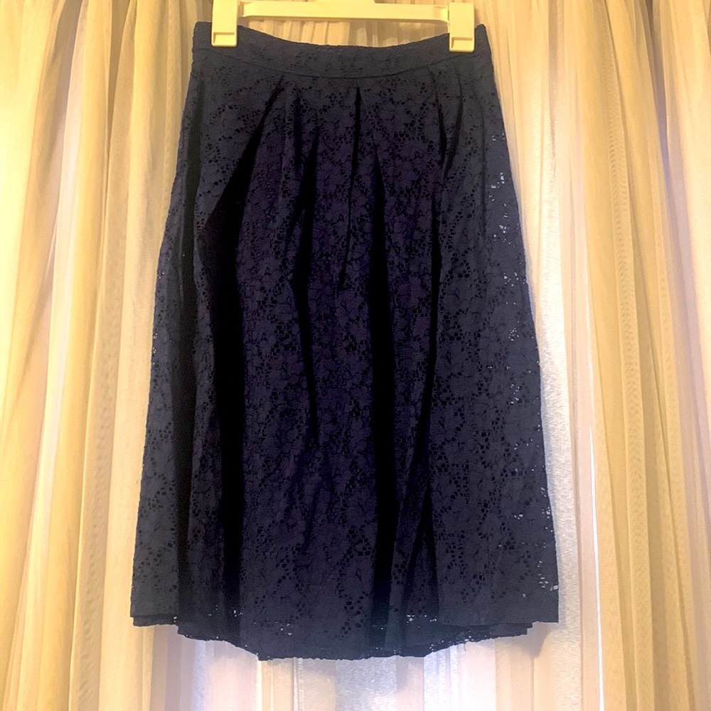 Blue lace, midi skirt. Only worn once.